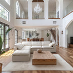 Canapé sectionnel et pouf en L Tender Wabi-Sabi gris