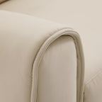 Canapé-lit inclinable électrique en cuir beige Louis