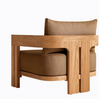 Ensemble de discussion d'extérieur Camryn avec coussins, teck/café