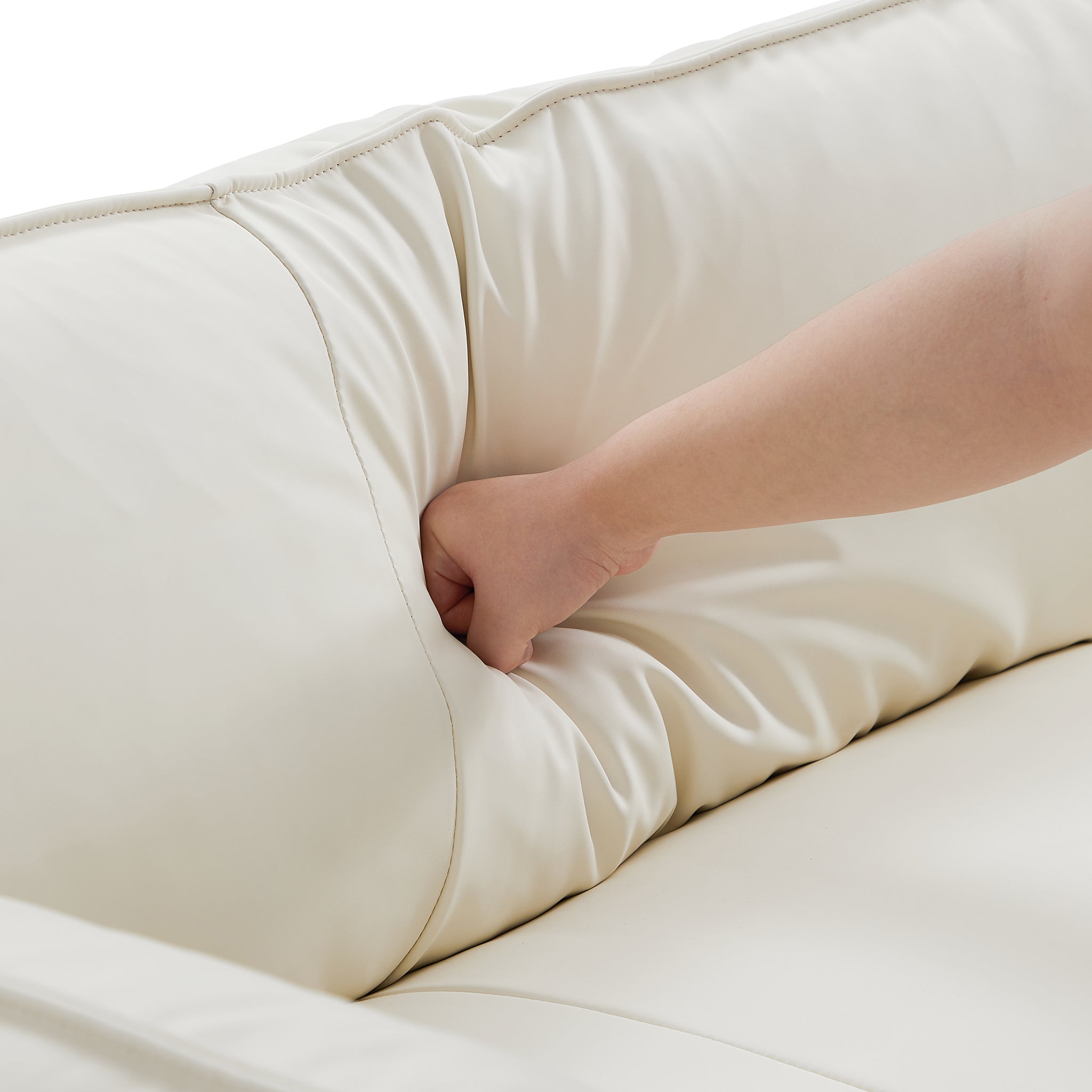 Canapé en cuir marron vanille