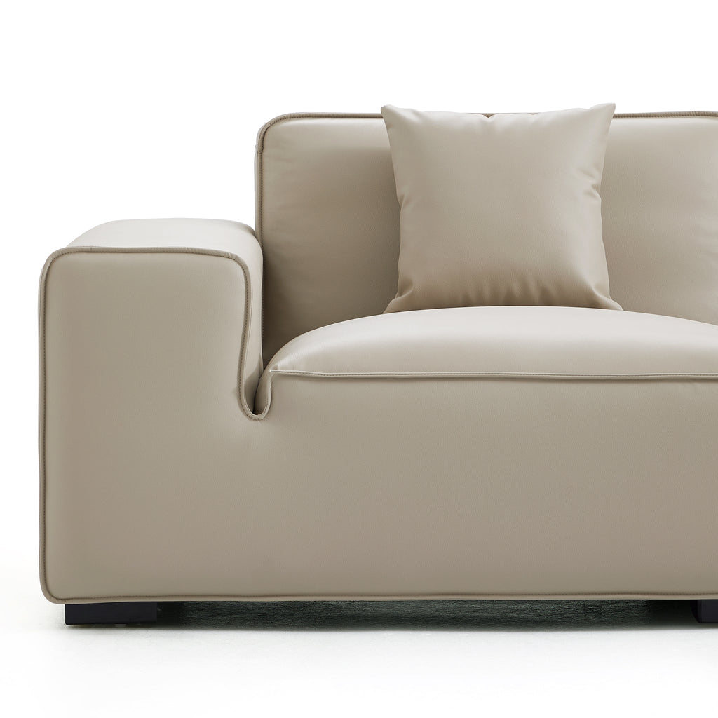 Fauteuil modulaire en cuir noir Domus