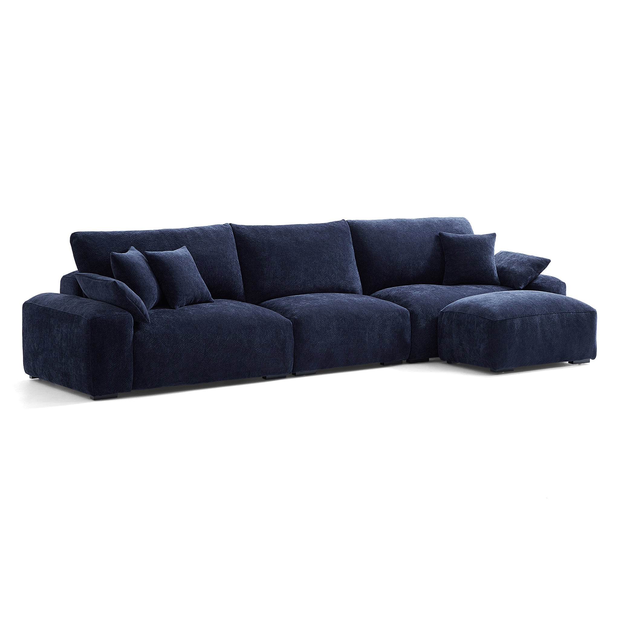 Le canapé et le pouf bleu marine Empress