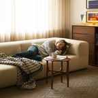 Canapé sectionnel incurvé crème amande