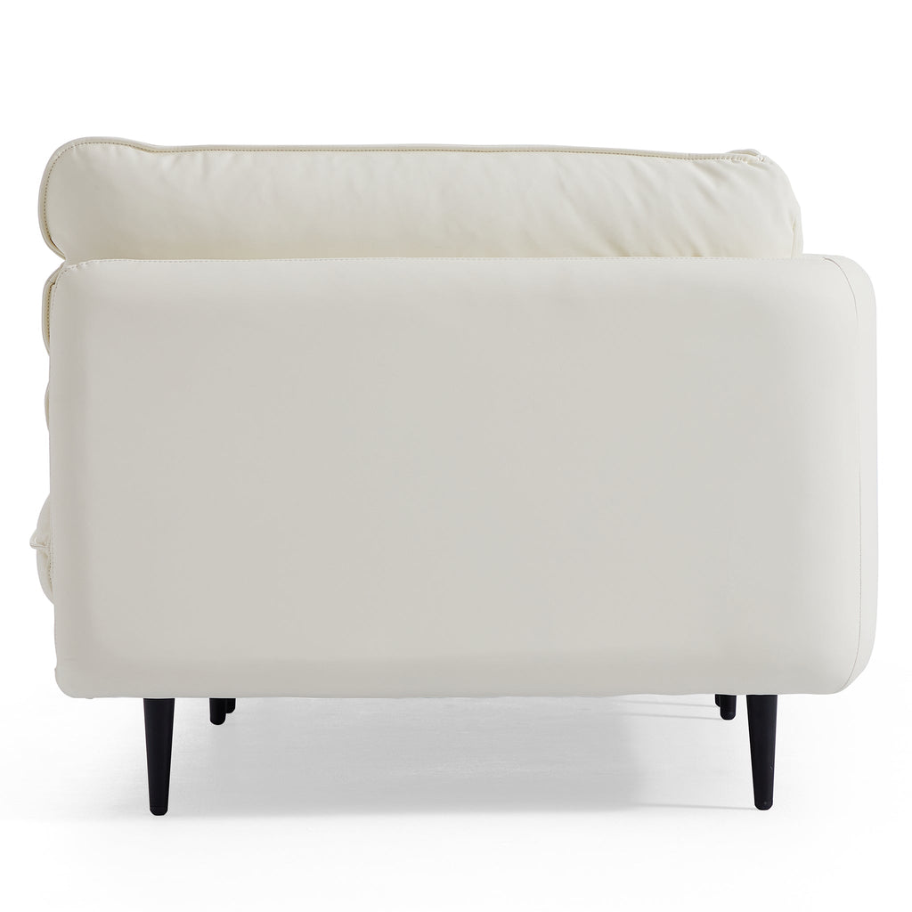 Canapé en cuir blanc vanille