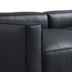 Canapé d'angle minimaliste de luxe en cuir marron foncé