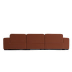 Canapé d'angle modulaire en cuir marron Domus