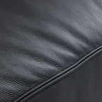 Canapé et pouf en cuir noir minimaliste de luxe