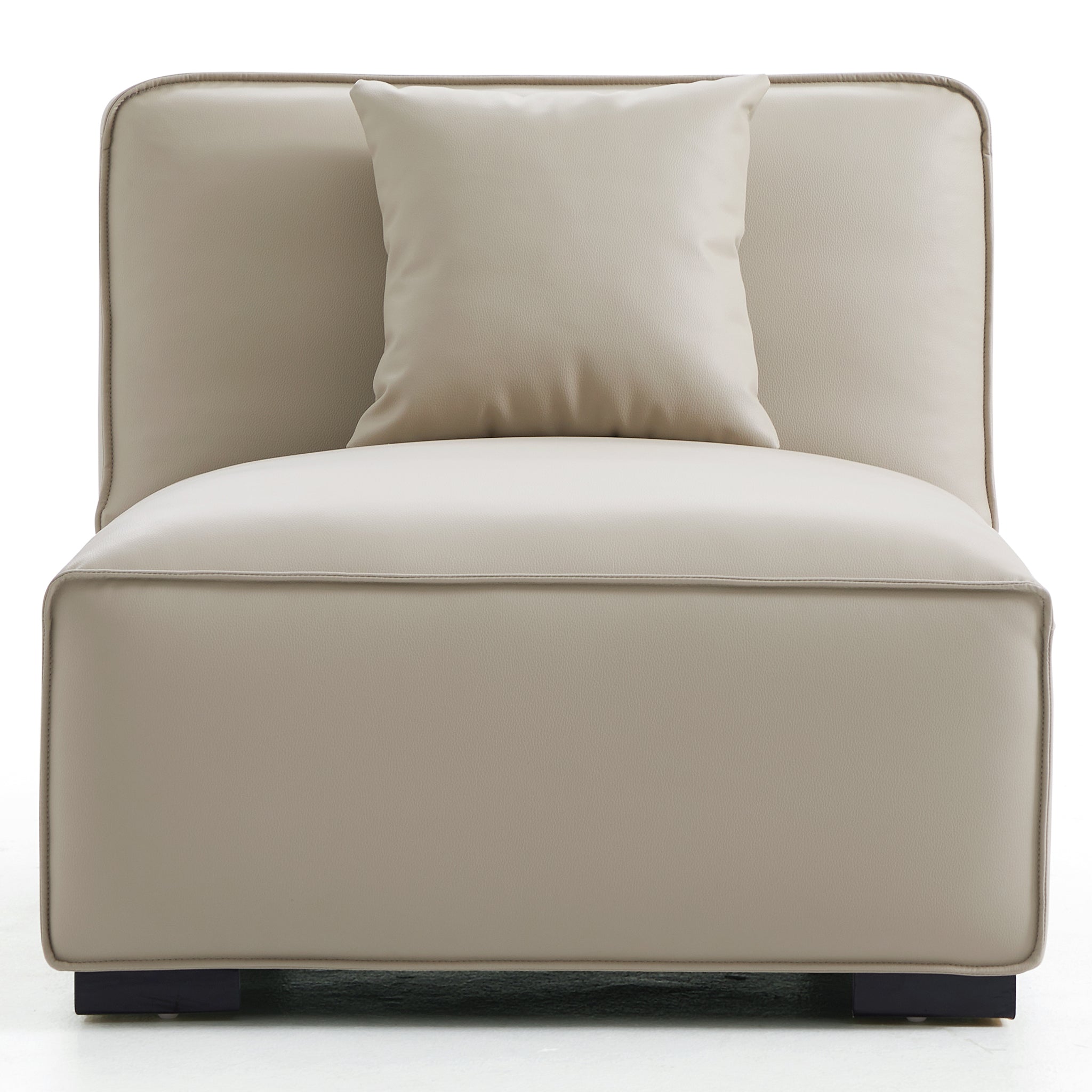 Canapé d'angle modulaire en cuir marron Domus