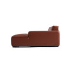 Canapé d'angle double modulaire en cuir marron Domus