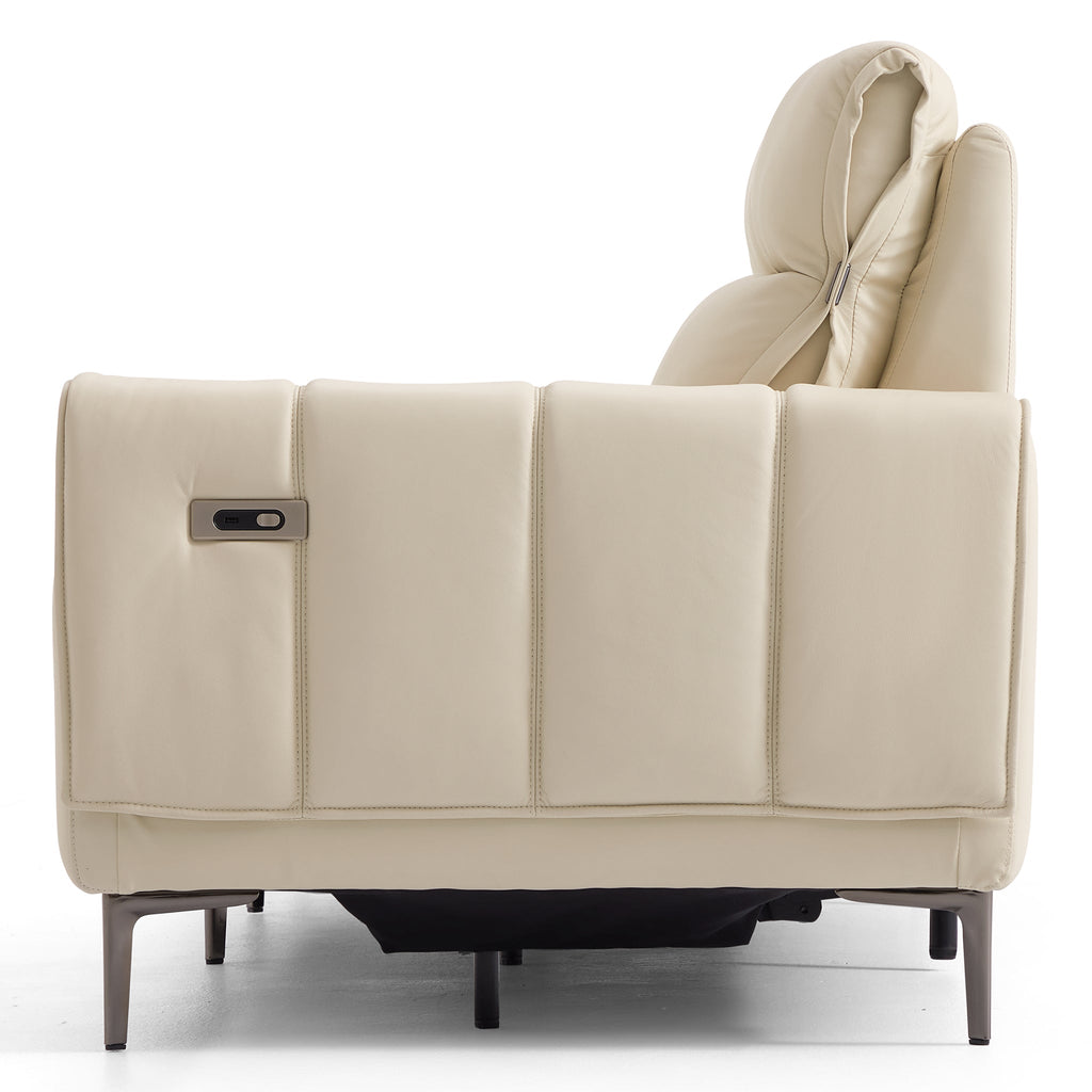 Canapé-lit inclinable électrique en cuir Louis