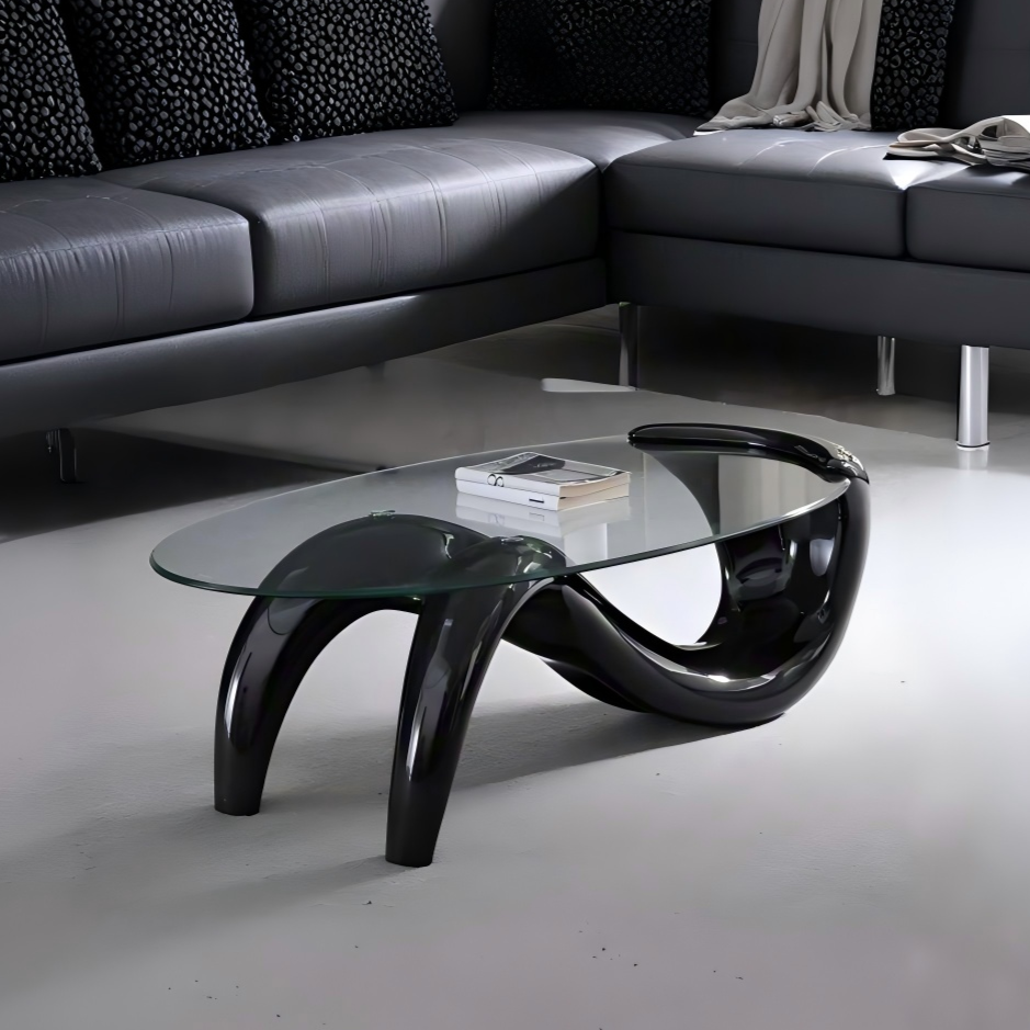 Table basse ovale élégante en forme de sirène