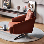 Fauteuil d'appoint pivotant en tissu rouge flamant rose