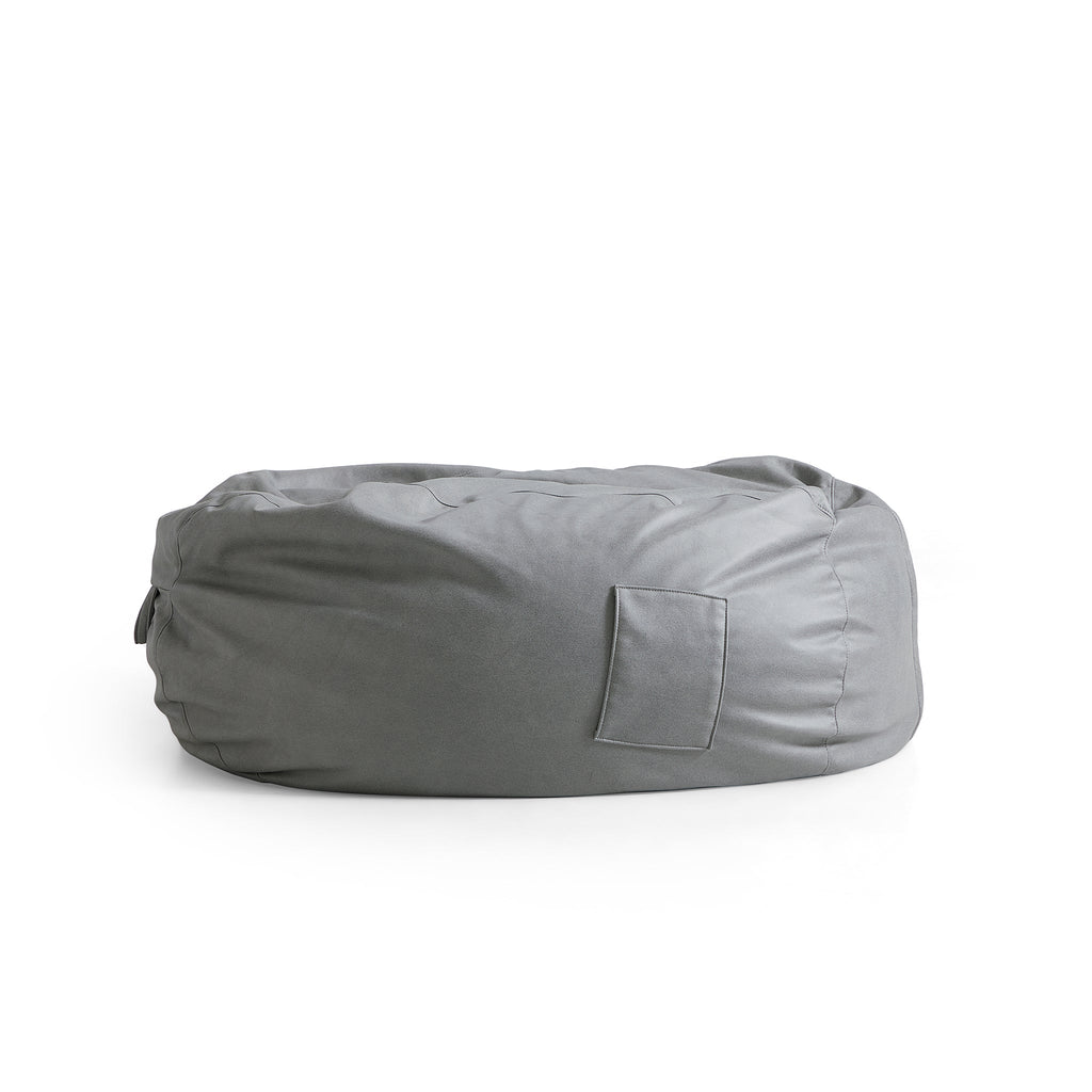 Pouf Litton en cuir gris
