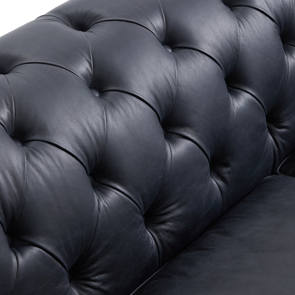 Canapé capitonné Chesterfield Durango en cuir pleine fleur