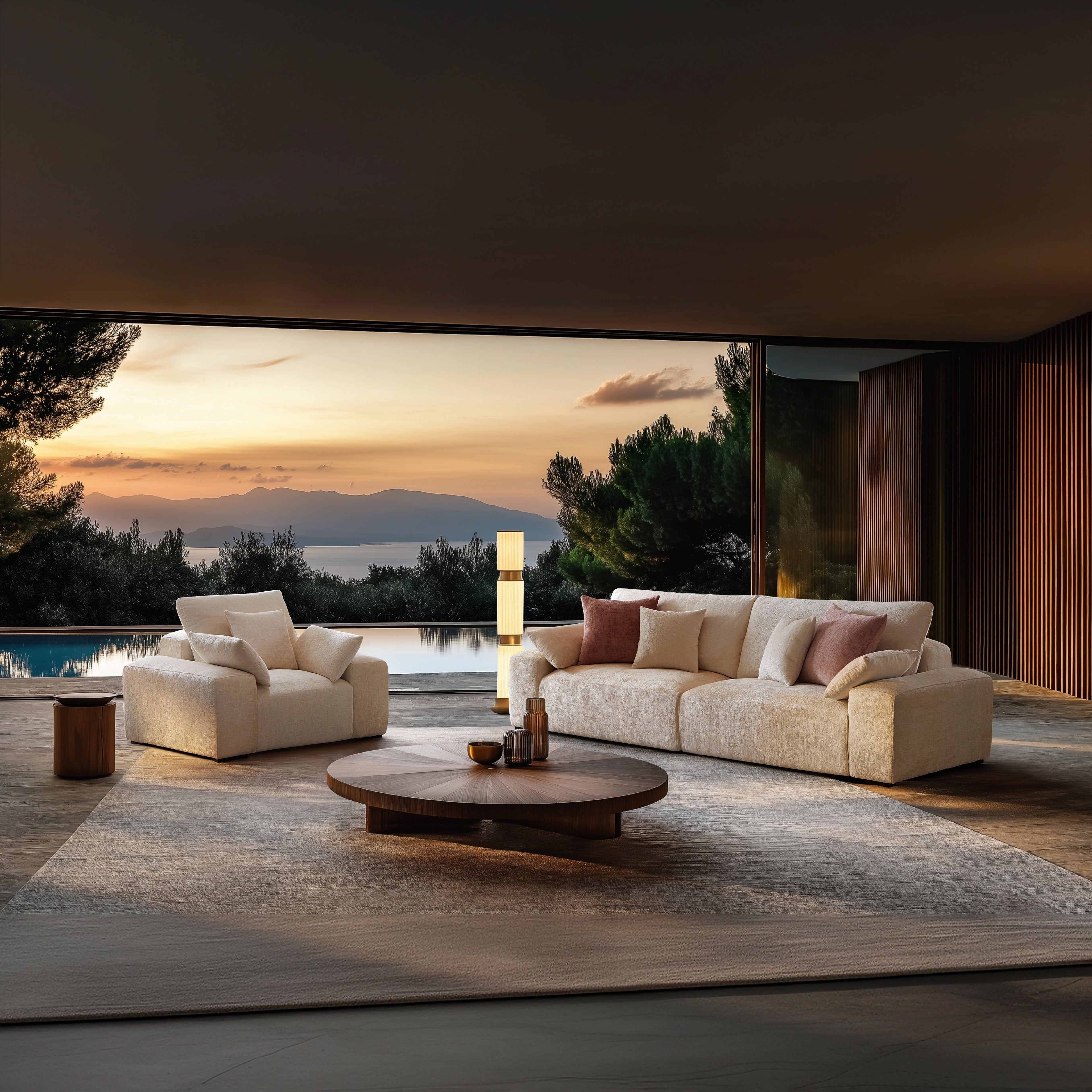 L'ensemble de canapés jaunes Empress