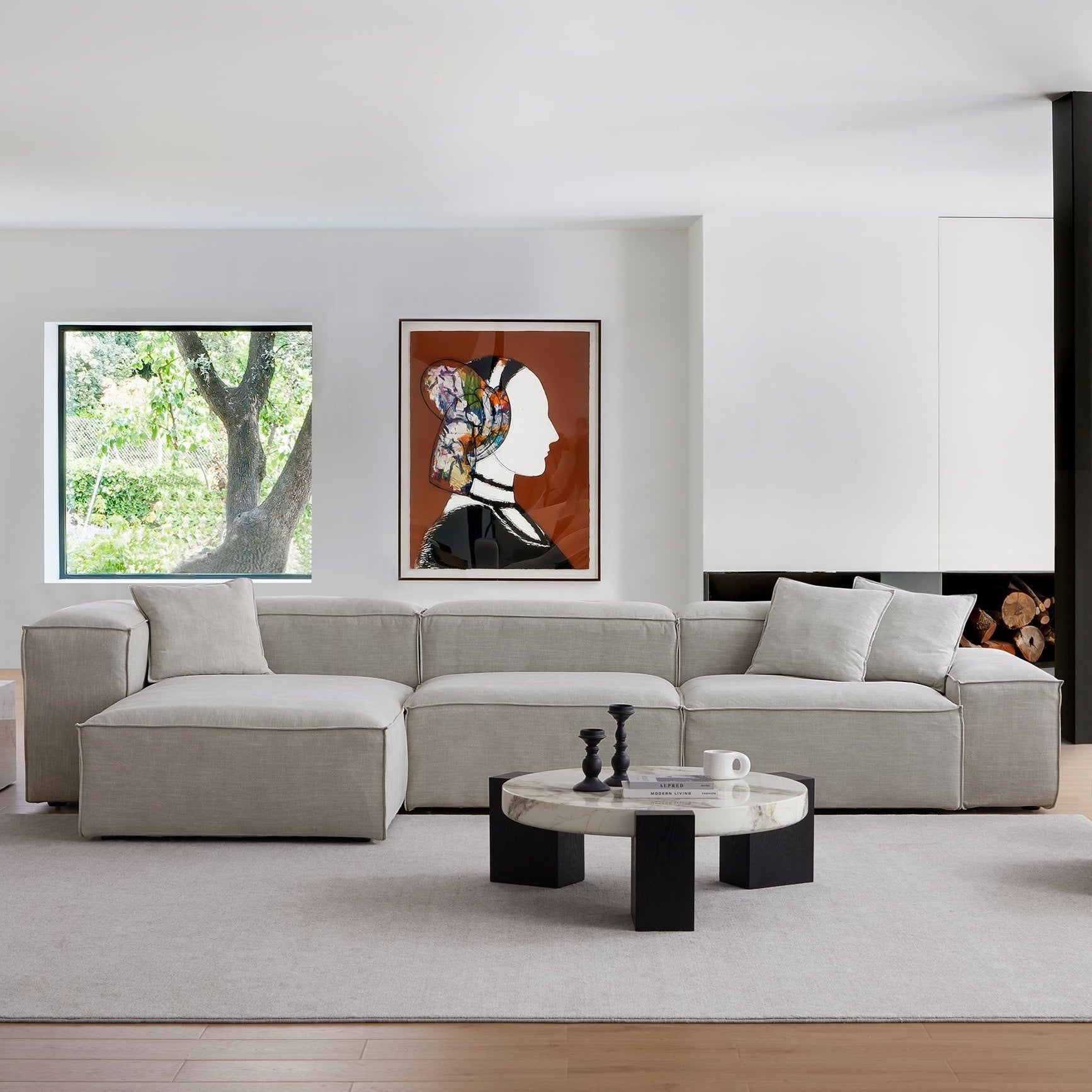 Canapé sectionnel modulaire beige Freedom