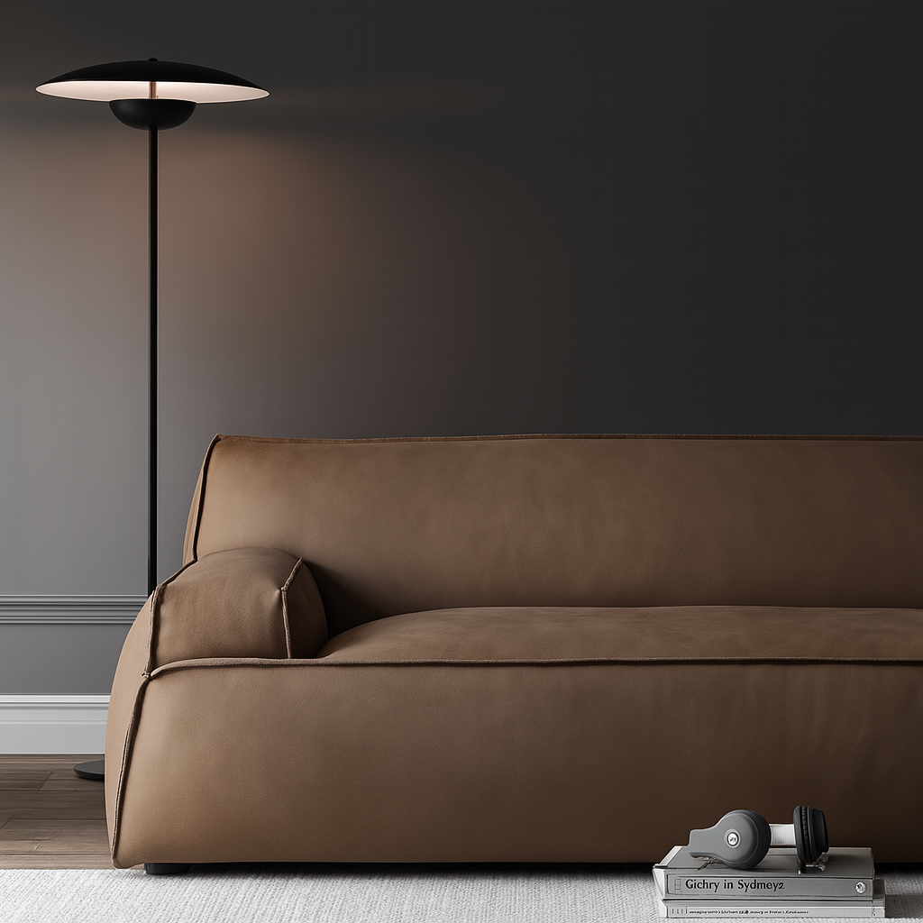 Canapé en cuir nubuck moderne Deacon