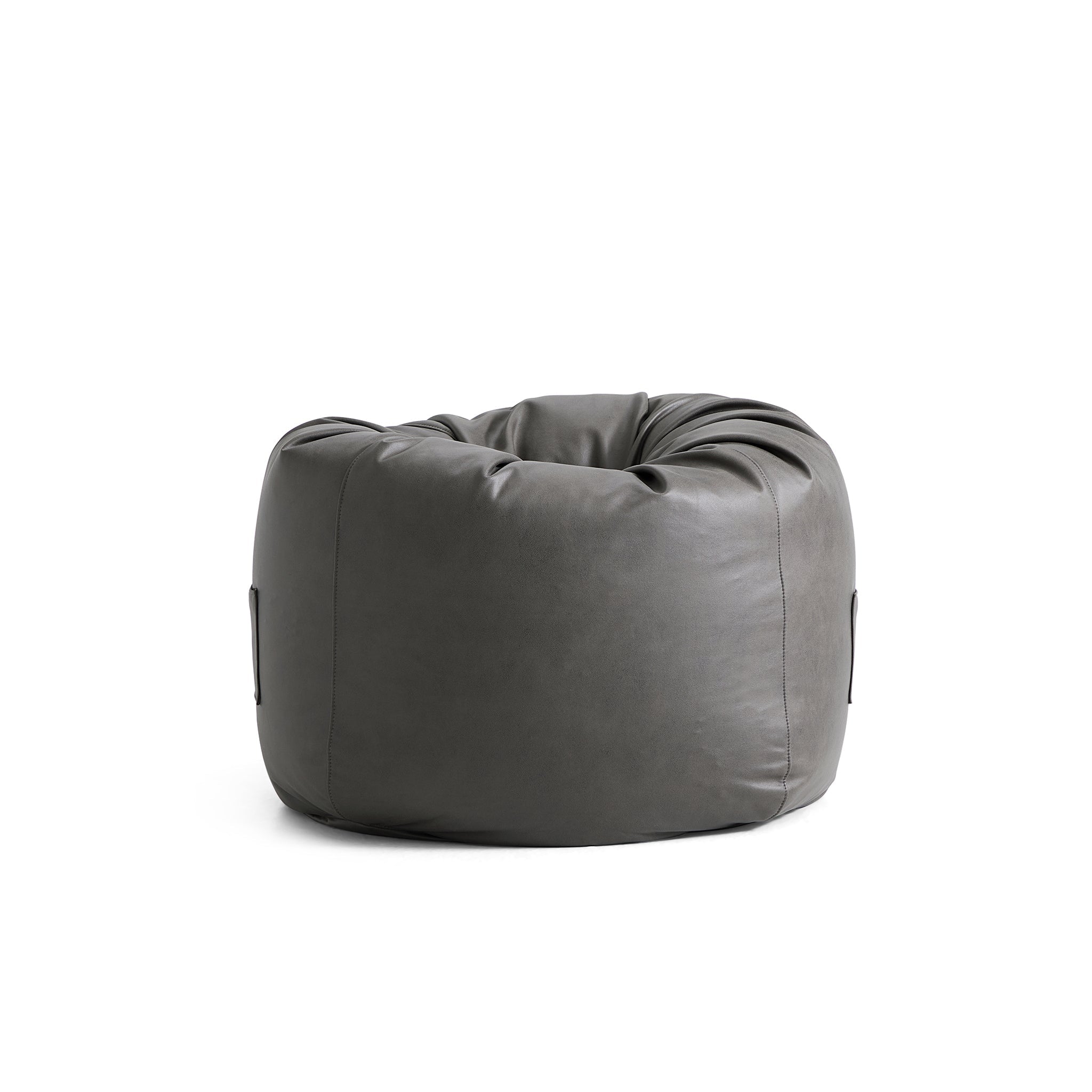Pouf Litton en cuir gris
