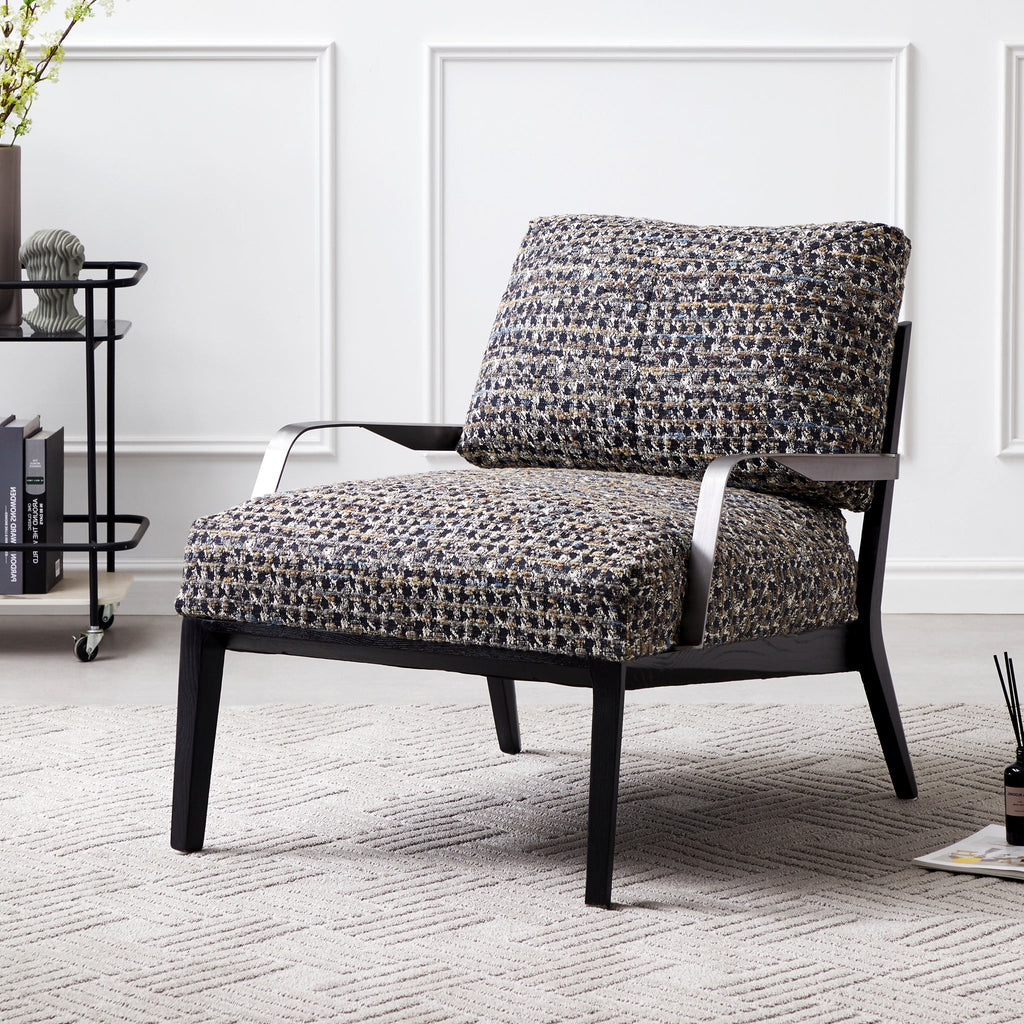 Chaise de loisirs minimaliste en lin et charbon de bois Gary Flax