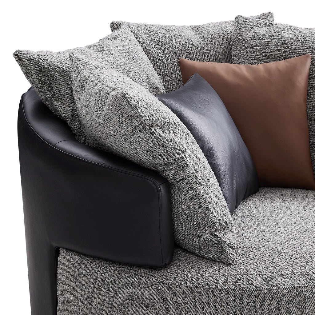 Fauteuil pivotant Luna en tissu bouclé gris clair
