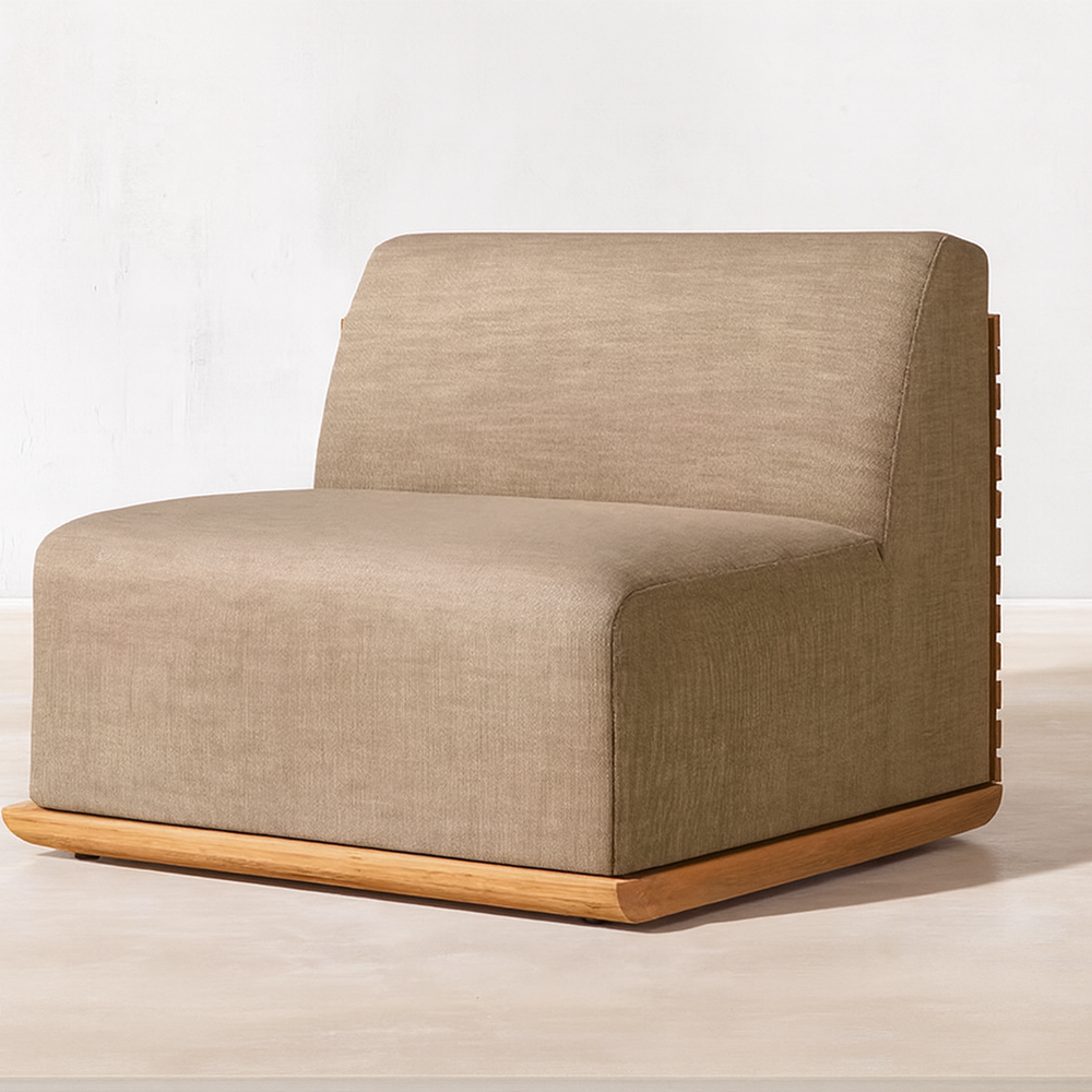 Ensemble canapé et salon d'extérieur design en teck Solana