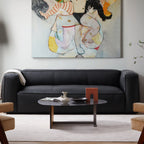 Canapé smoking Brancaster en cuir véritable noir