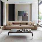 Canapé en cuir marron kaki