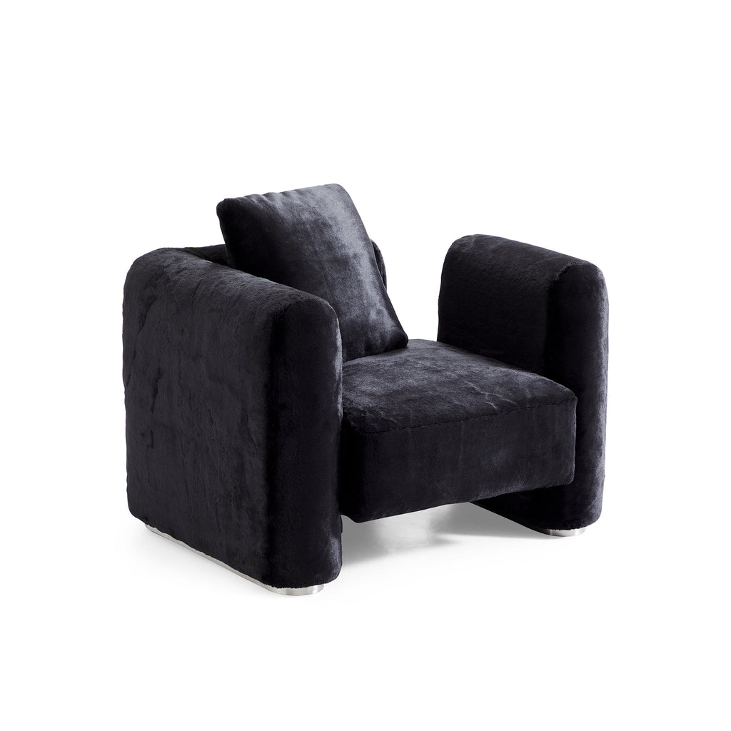 Fauteuil d'appoint en peluche Obsidian