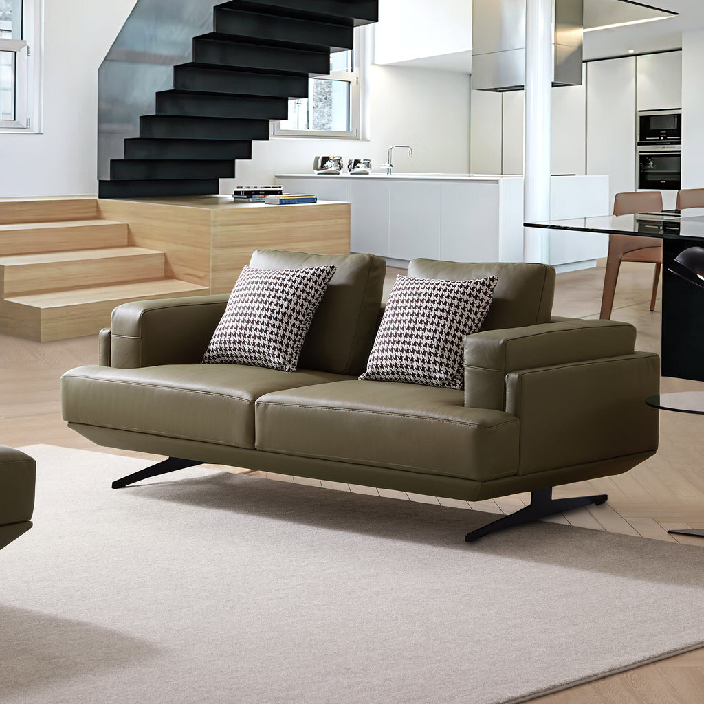 Canapé Olivia en cuir véritable pleine fleur