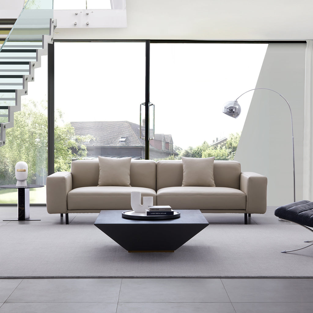 Canapé en cuir beige noble