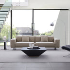 Canapé en cuir beige noble