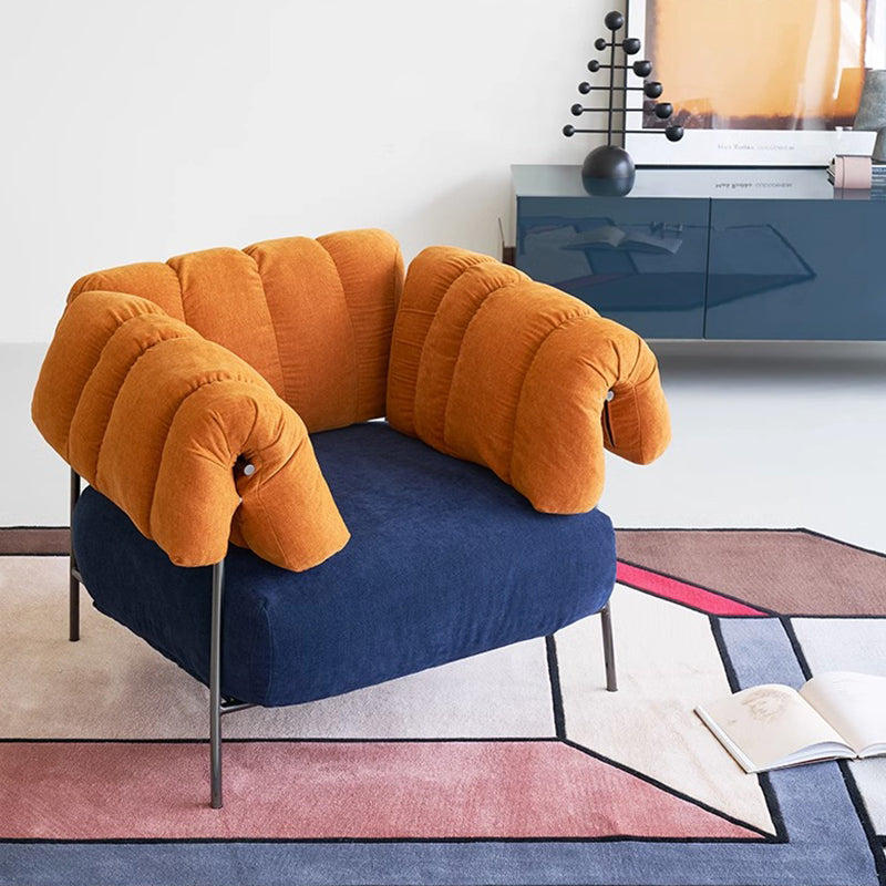 Fauteuil d'appoint en tissu roux Granchio