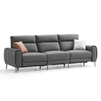 Canapé-lit inclinable électrique en cuir Louis Gray