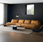 Canapé d'angle en cuir vintage Amber