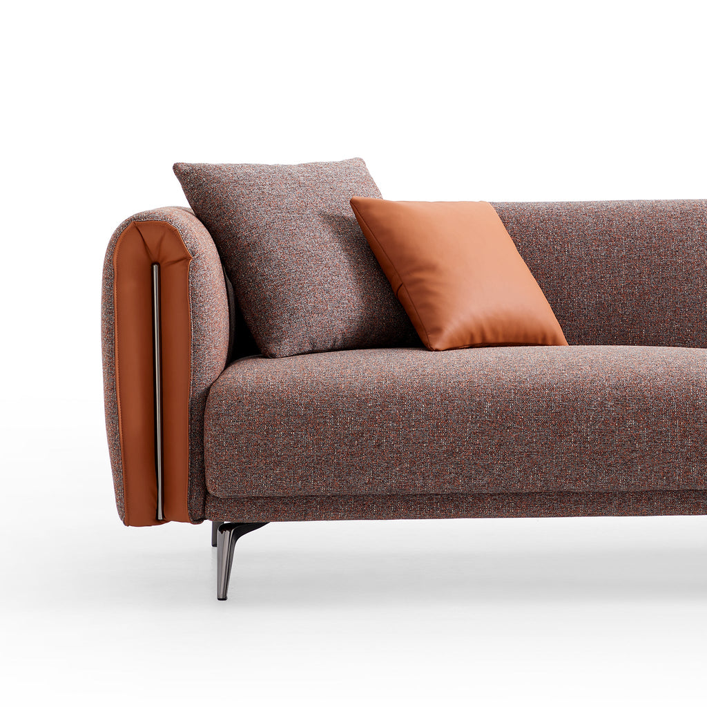 Causeuse Chas Tangerine en polyester et lin