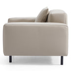 Fauteuil en cuir beige noble