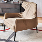 Fauteuil d'appoint Hippo Camel en daim