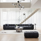 Canapé et pouf Boba en cuir noir