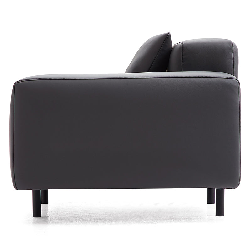 Canapé et pouf en cuir gris foncé Noble