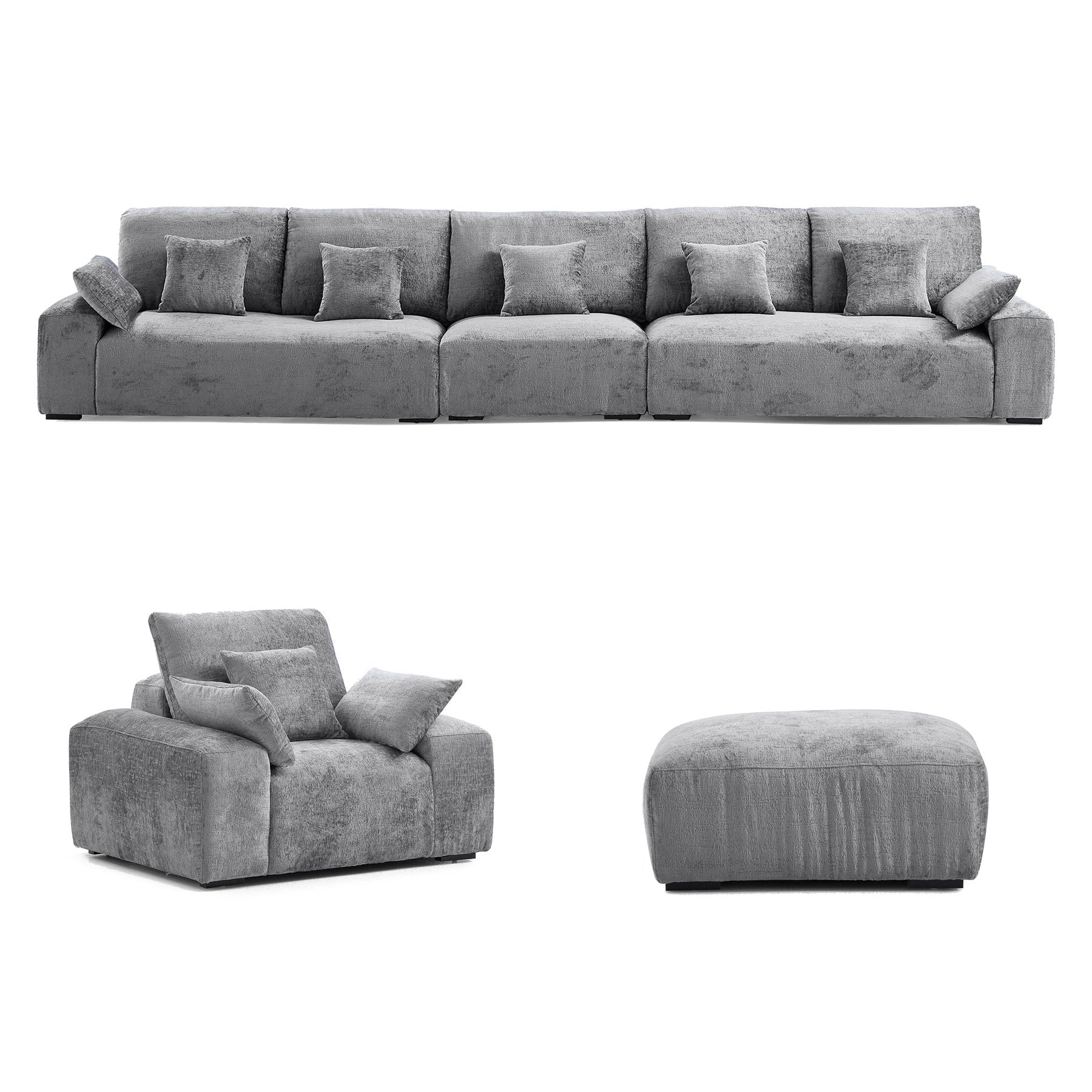 L'ensemble de canapés gris Empress