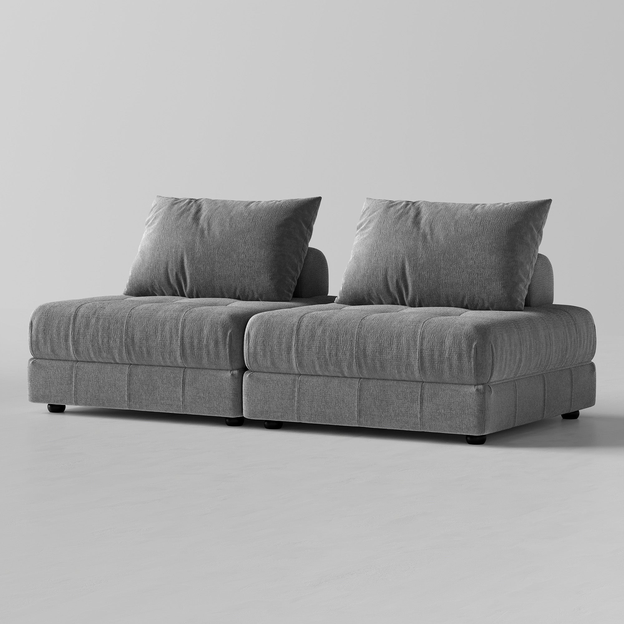 Canapé sectionnel modulaire gris Block