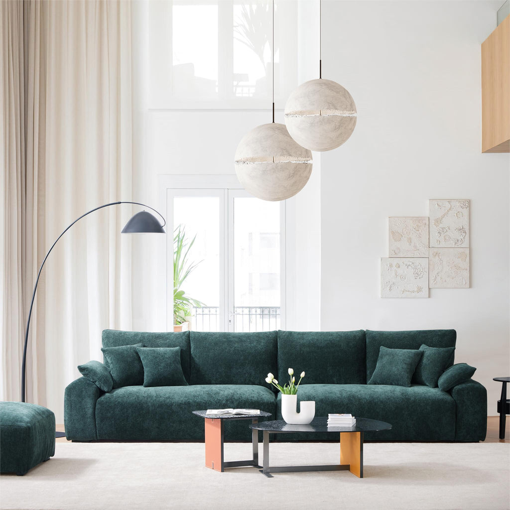 Le canapé et le pouf Empress Green