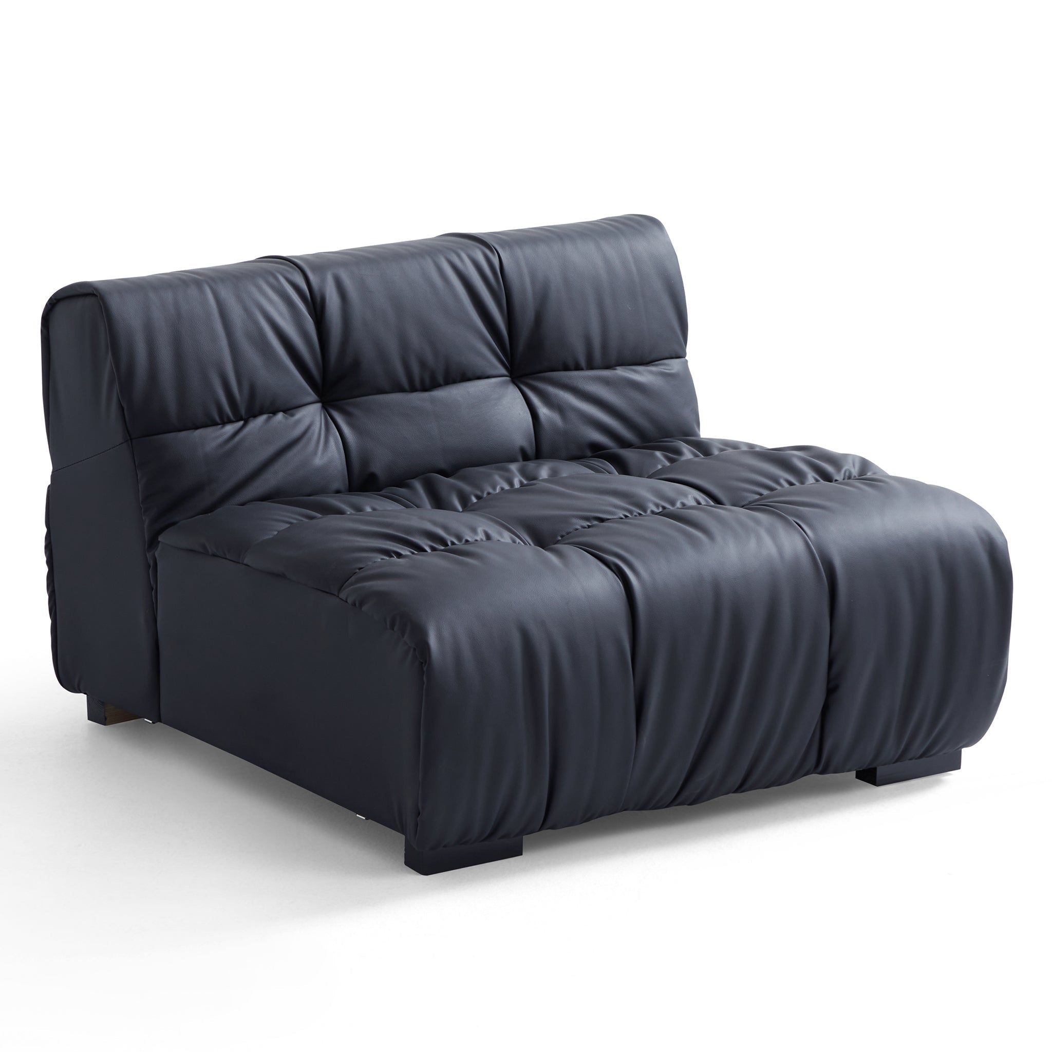 Canapé et pouf Boba en cuir noir