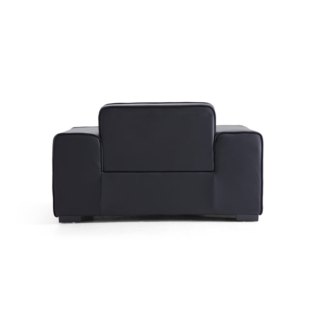 Fauteuil modulaire en cuir noir Domus