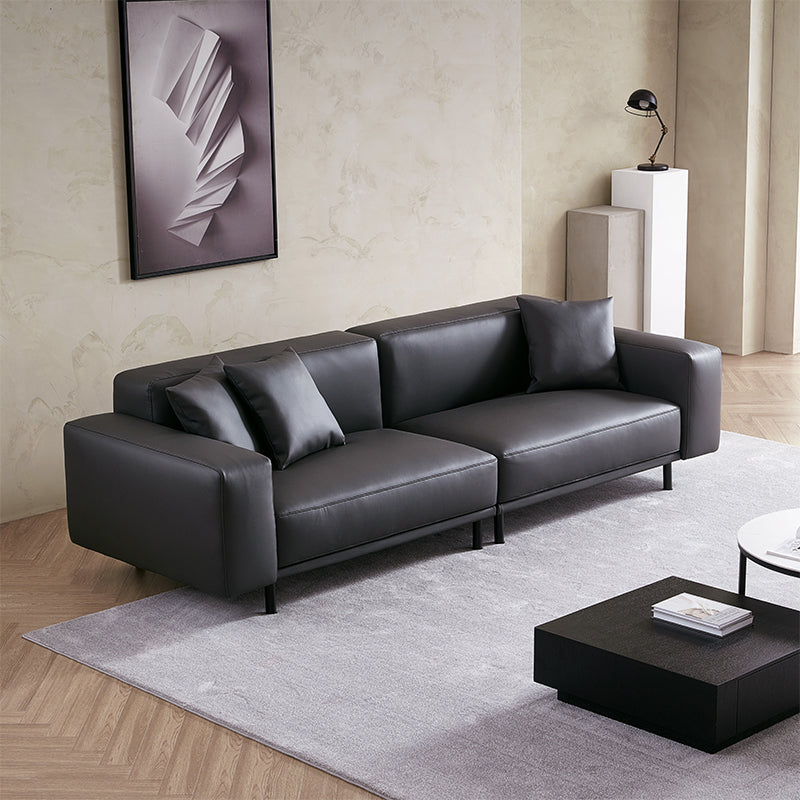 Canapé en cuir beige noble