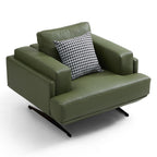 Fauteuil Olivia Green en cuir véritable pleine fleur