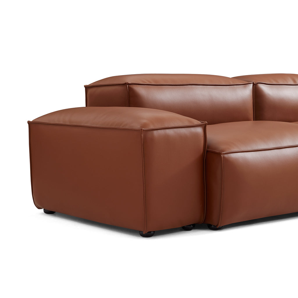 Canapé modulaire Cube en cuir véritable gris foncé