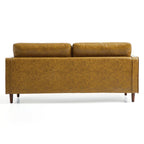 Causeuse en cuir beige rétro de style milieu de siècle