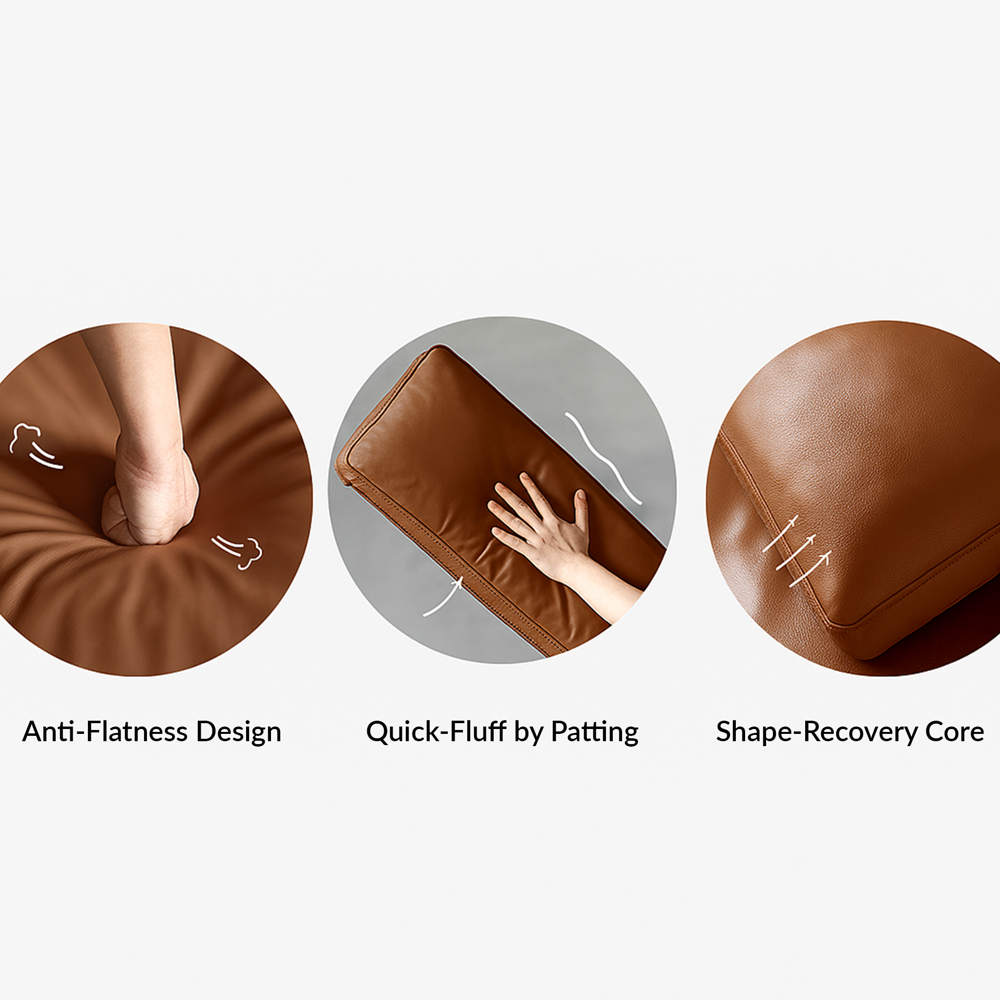 Canapé en cuir marron vanille