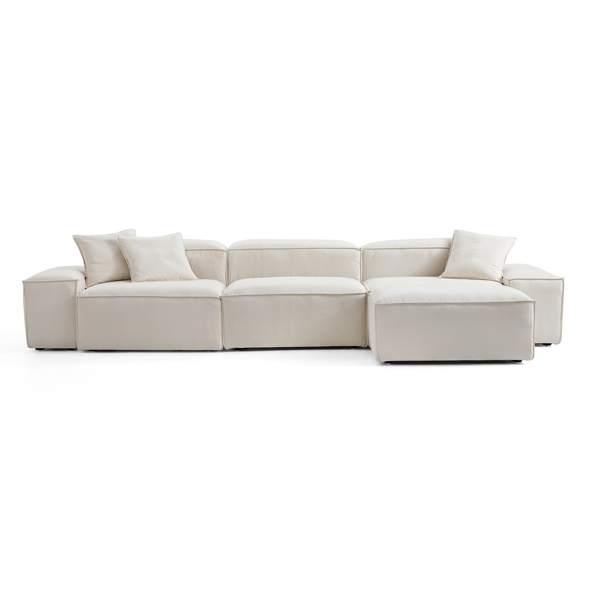 Canapé modulable Freedom beige avec pouf